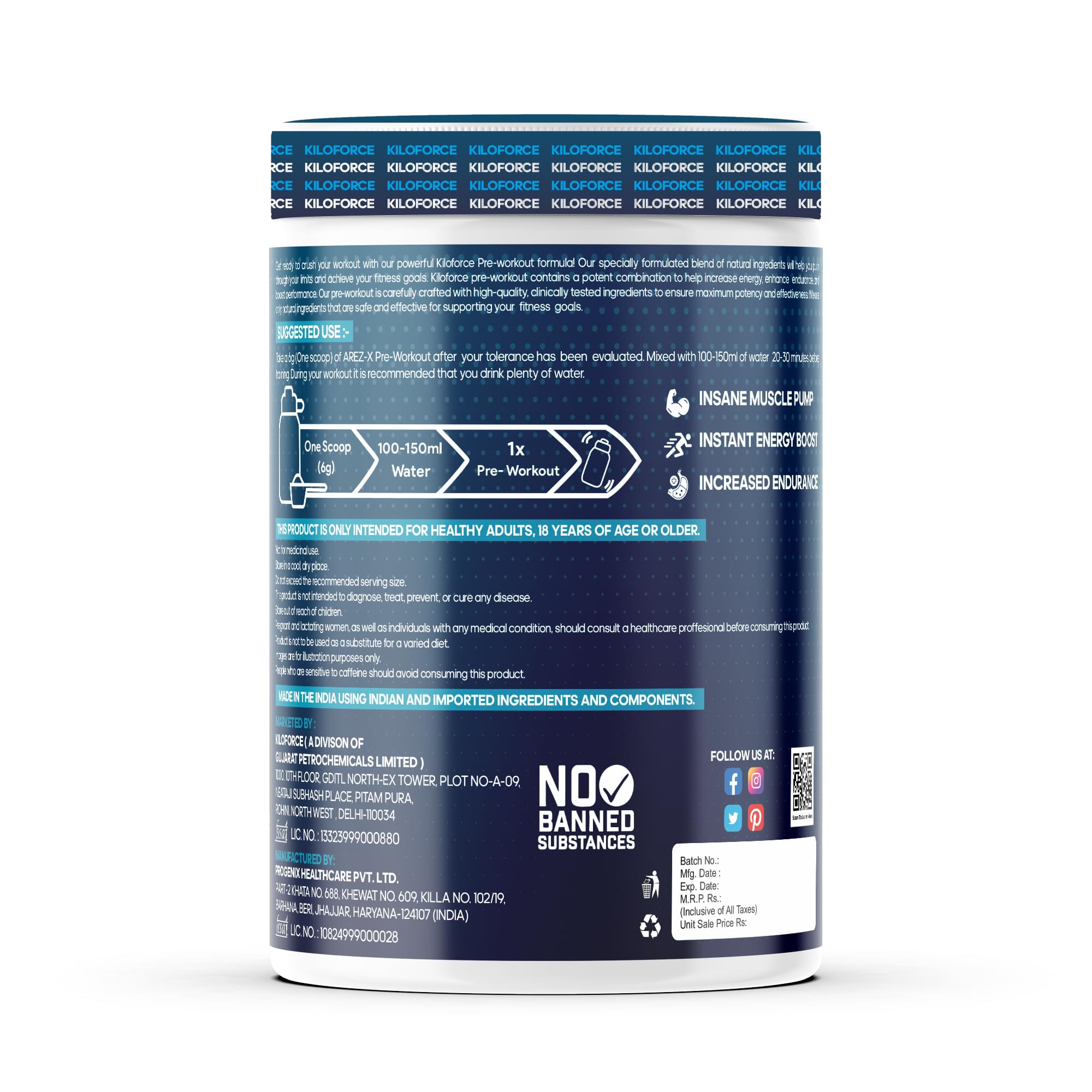 kiloforce whey protein - KILOFORCE Arez X Pre-Workout - Image 3